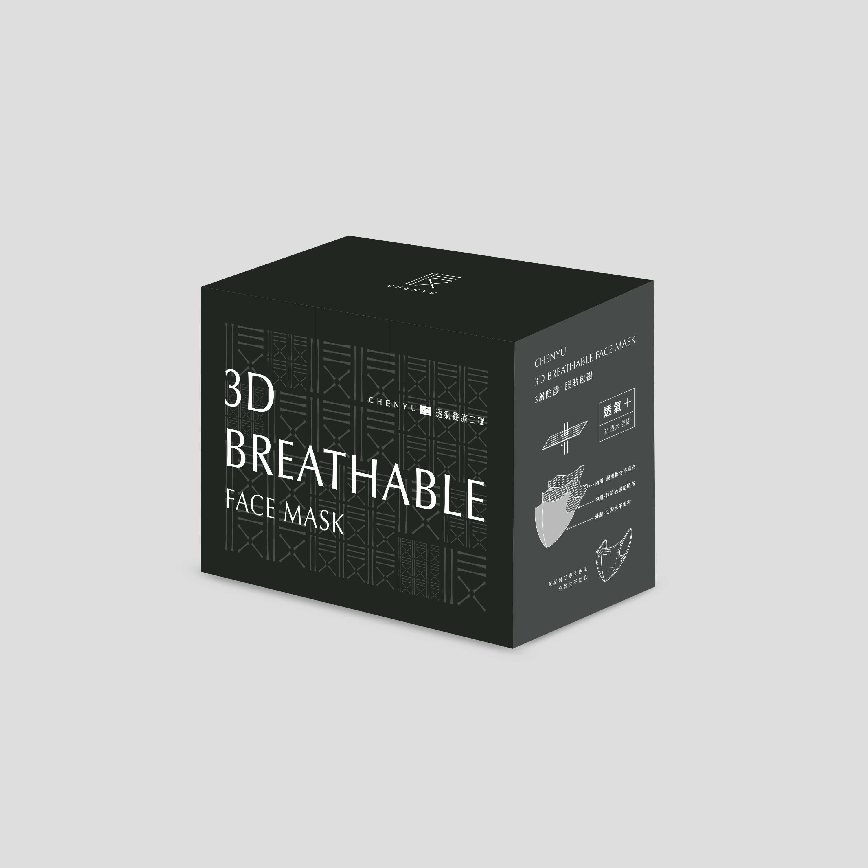 CHENYU 3D BREATHABLE FACE MASK 30Piece, , large