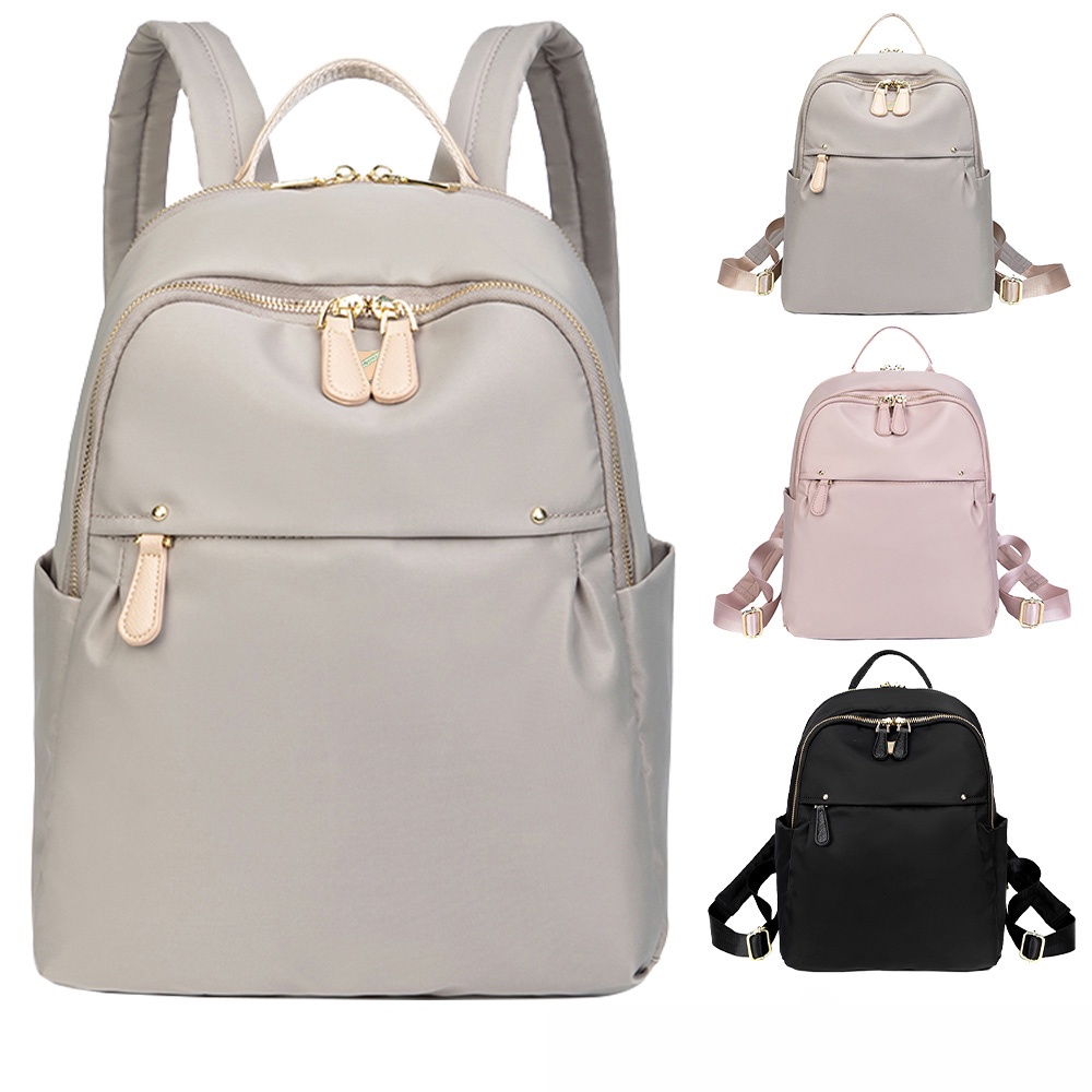 SPRING-尼龍後背包韓版百搭後背包大容量學生後背包旅行後背包-多色, , large