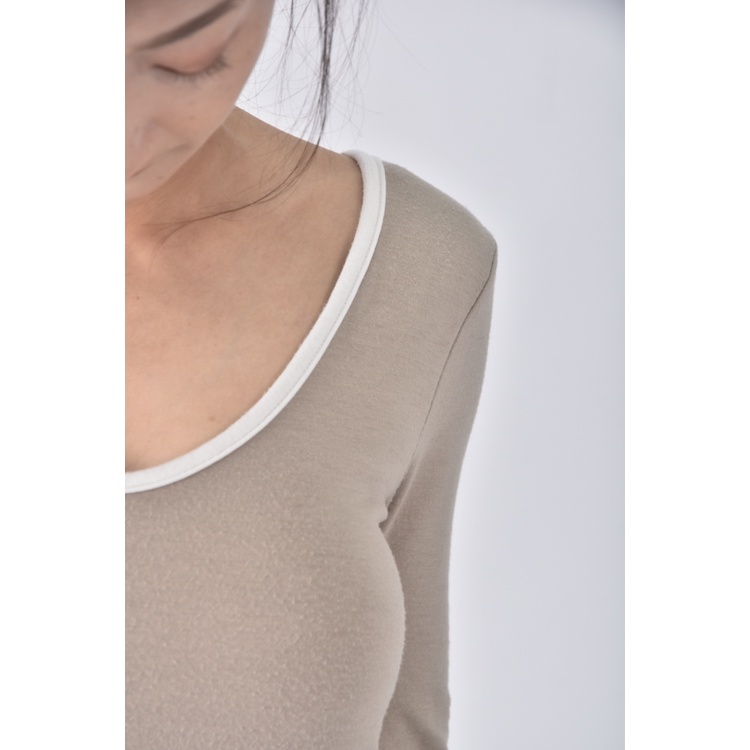 (S) 【安于晴Charlene私服】質感修身短版露背杏色長袖上衣二手衣, , large