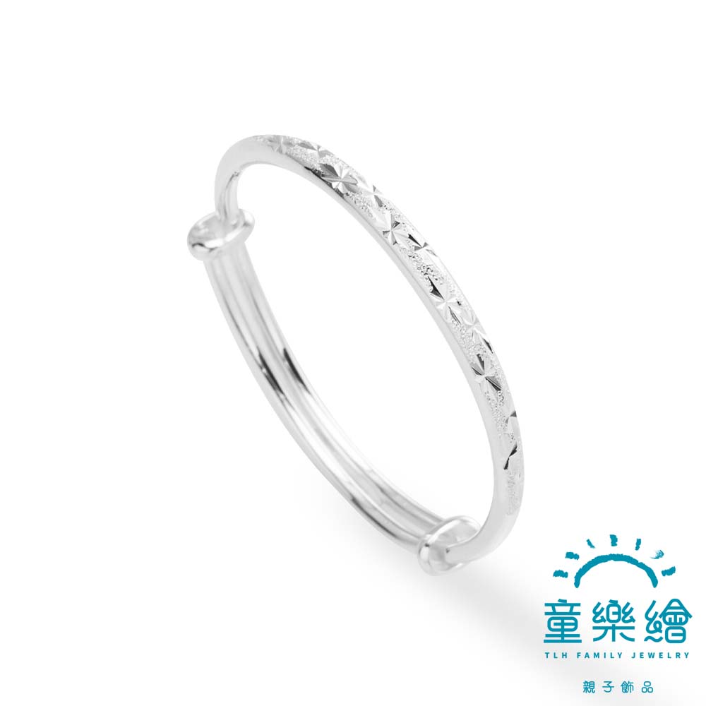【童樂繪金飾】兒童純銀手鐲手環 經典鑽砂 (彌月銀飾 滿月禮 寶寶足銀), , large
