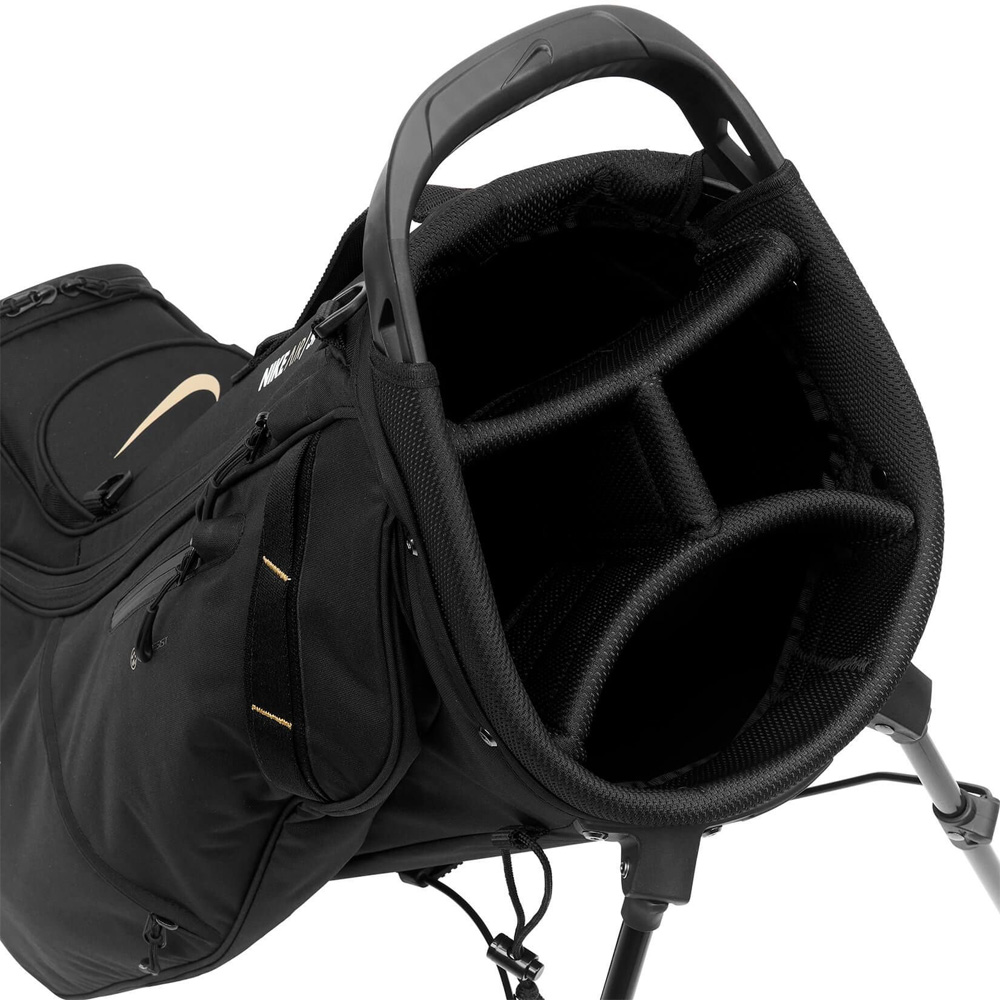 NIKE AIR SPORT 2 腳架袋 球桿袋 高爾夫球袋 4格 防水罩 雙背帶 可拆球袋 耐用束帶 黑 黑金 鐵灰, , large