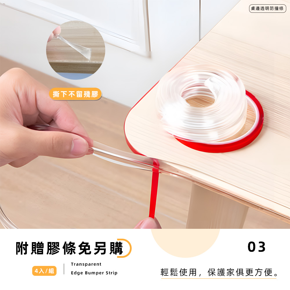 【上手家居】透明防撞條 100cm 透明(防撞貼/防撞邊條/防護條/防撞膠條/防撞貼條/防撞角/保護條), , large