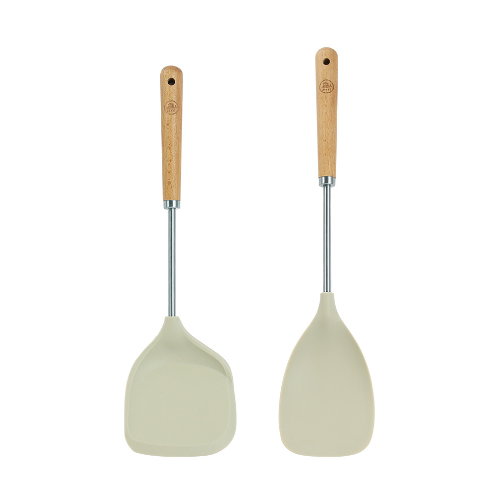 【一鳥】煎翻兩用矽膠雙向鏟/多功能矽膠深型鏟勺 橄欖綠(鍋鏟), , large