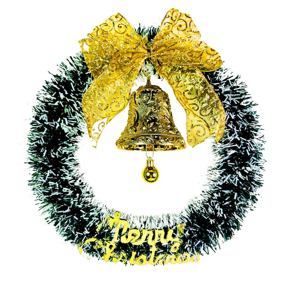 摩達客14吋風尚雅墨綠刷白系金蔥彎絲聖誕花圈_台灣工藝免組裝_本島免運費, , large