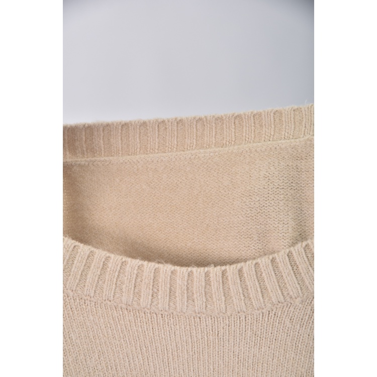 (XL) 質感圓領杏色長袖上衣二手衣, , large