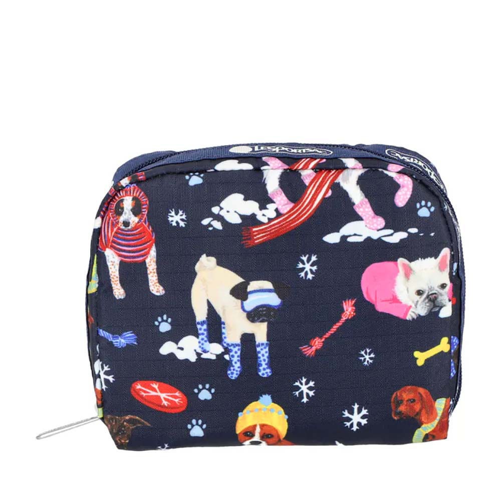 |快速出貨|Lesportsac Square Cosmetic 立體方形化妝包/ 雪國汪星人, , large