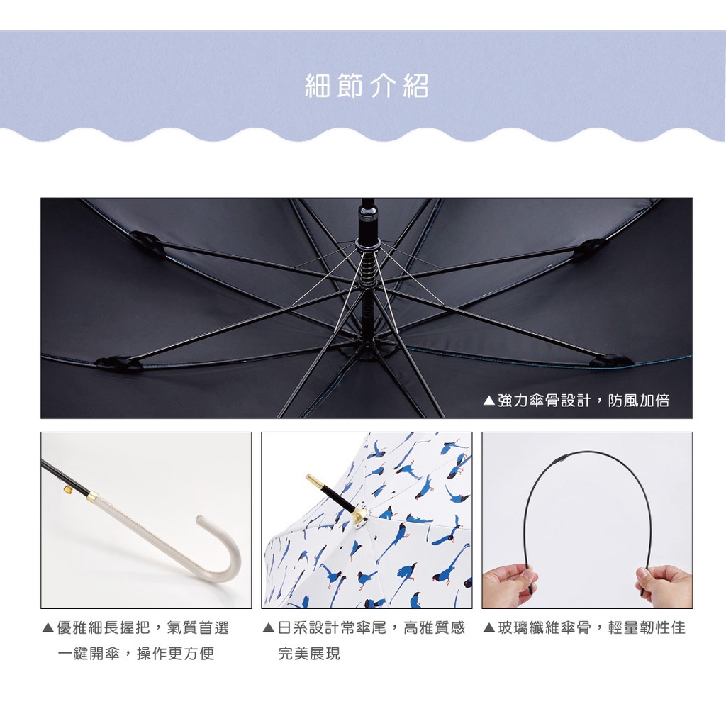【周周生活】雨傘 現貨 自動傘 遮陽傘 陽傘 台灣藍鵲 直傘 晴雨傘 抗uv 傘 輕量雨傘 wpc傘 日本雨傘 快速出貨, , large