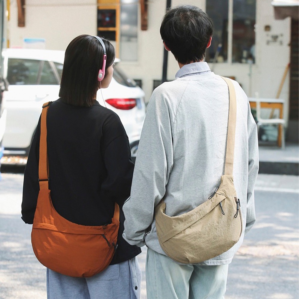 SPRING-輕量大容量時尚彎月尼龍肩背包斜背包 腋下尼龍水餃包-多色, , large