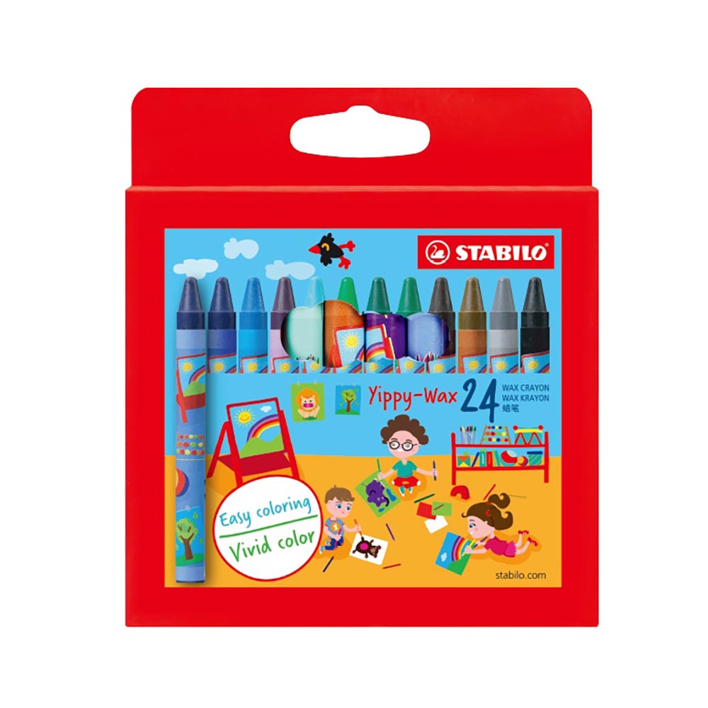STABILO 德國 思筆樂 Yippy-Wax 24色趣味蠟筆 紙盒 24色組 / 盒 ST2824, , large