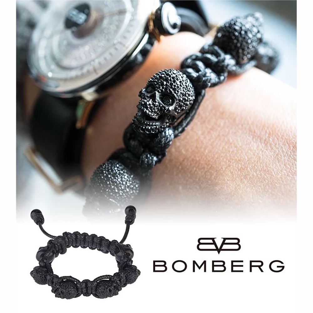 BOMBERG 炸彈錶 黑水鑽黑骷髏黑色手環-M (JW-BKT-FSPBA.M9.3), , large