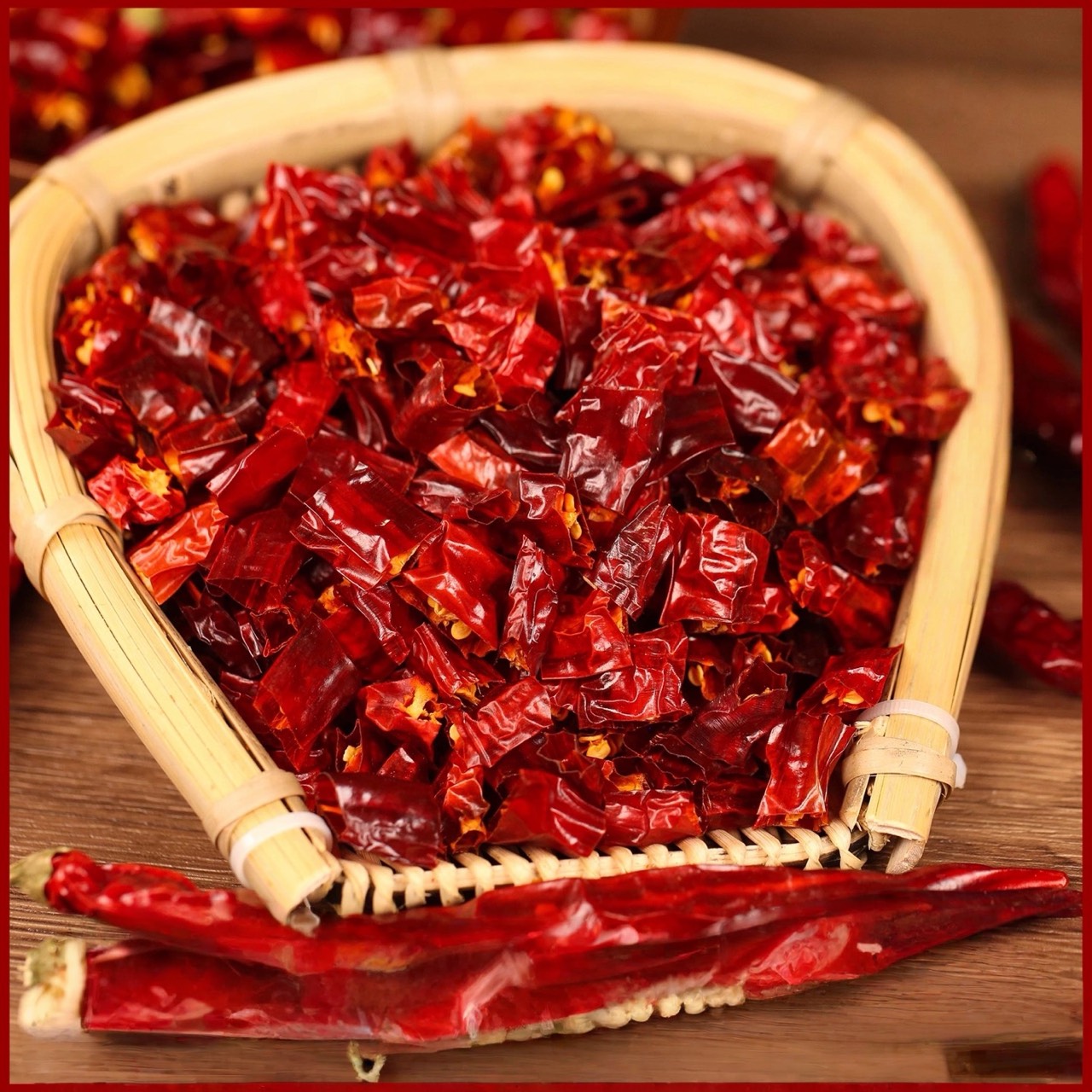 二荊條切斷乾辣椒 微辣特香紅辣椒乾貨, , large