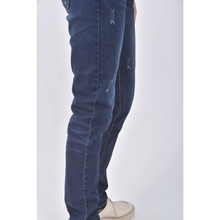 (M) used jeans丹寧牛仔質感棉質藍色長褲二手衣, , large