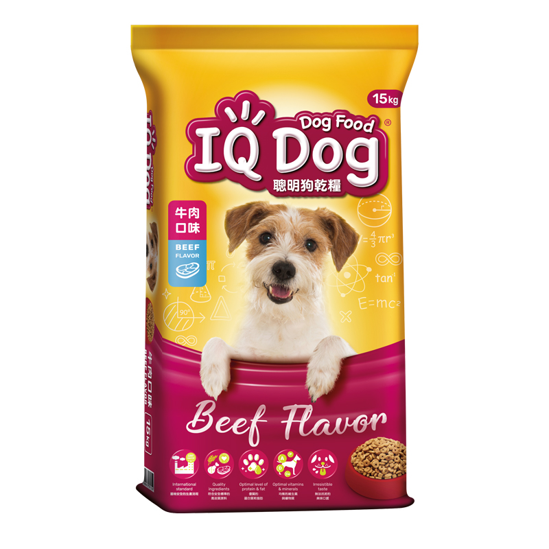 【IQ DOG】聰明狗乾糧15kg-牛肉口味