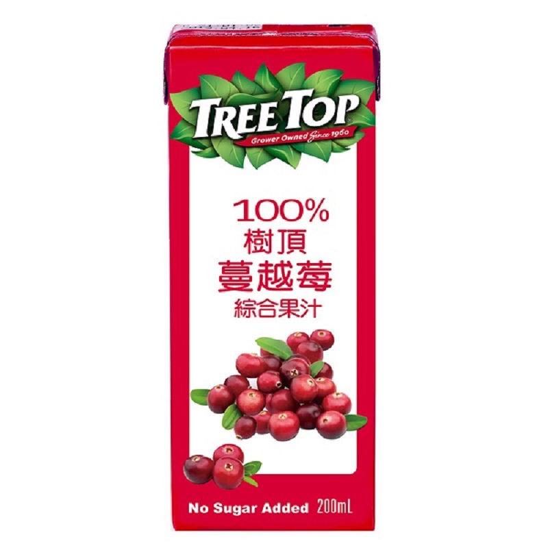 樹頂100蔓越莓綜合果汁200ml, , large