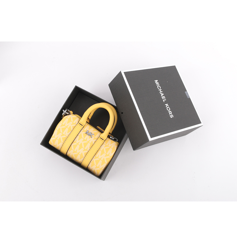 Michael Kors 塗層帆布波士頓包造型吊飾/鑰匙圈/水仙花黃, , large