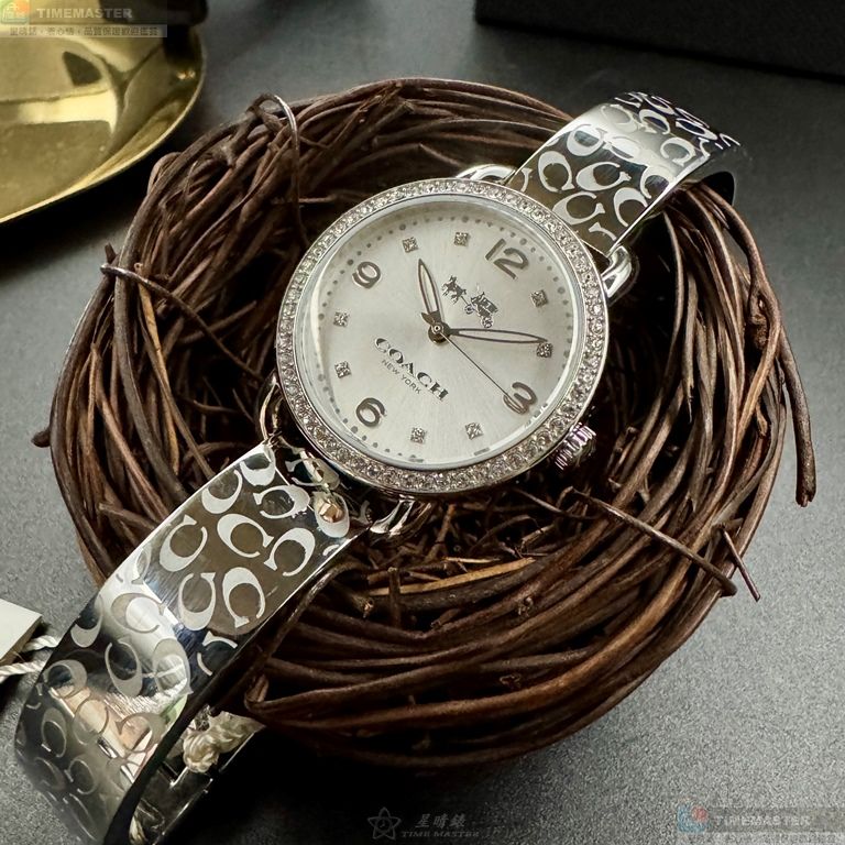 [星晴錶業]COACH手錶,28mm,CH00268銀色錶面銀錶殼銀色精鋼錶帶款, , large