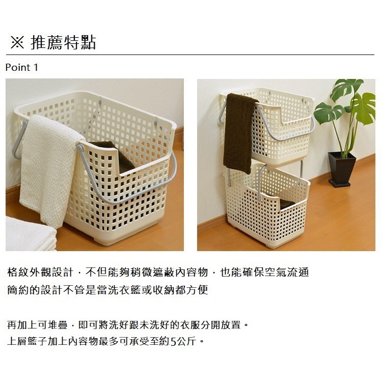 【this-this】日本Like-it｜可堆疊無蓋多功能收納洗衣籃(單入), , large