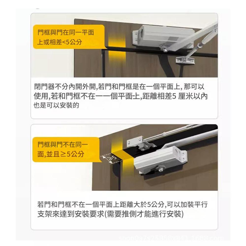 Small door closer - non-positioning - ultra-quiet buffer, , large