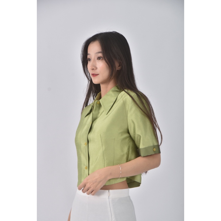 (S) giordano質感綠色短袖上衣二手衣, , large