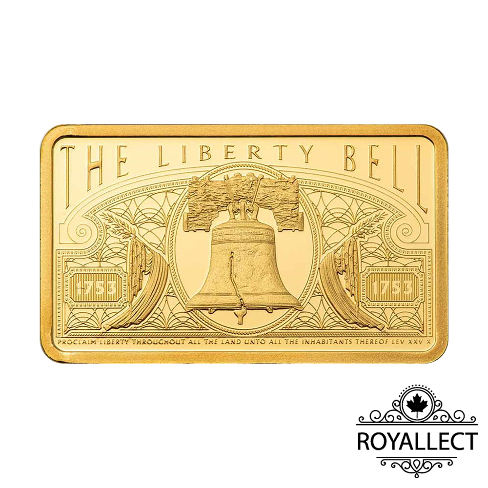 [Royallect] America the Free Liberty Bell 5g Gold Bar 2025, , large