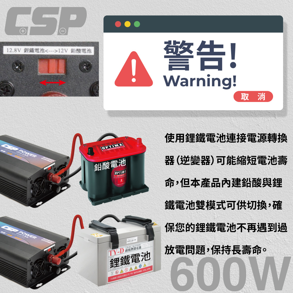 【CSP】600W轉換器和深循環電池打造 戶外辦公空間 車用行動電源 PD-600W+UXC50 高功率充電解決方案 純正弦波, , large