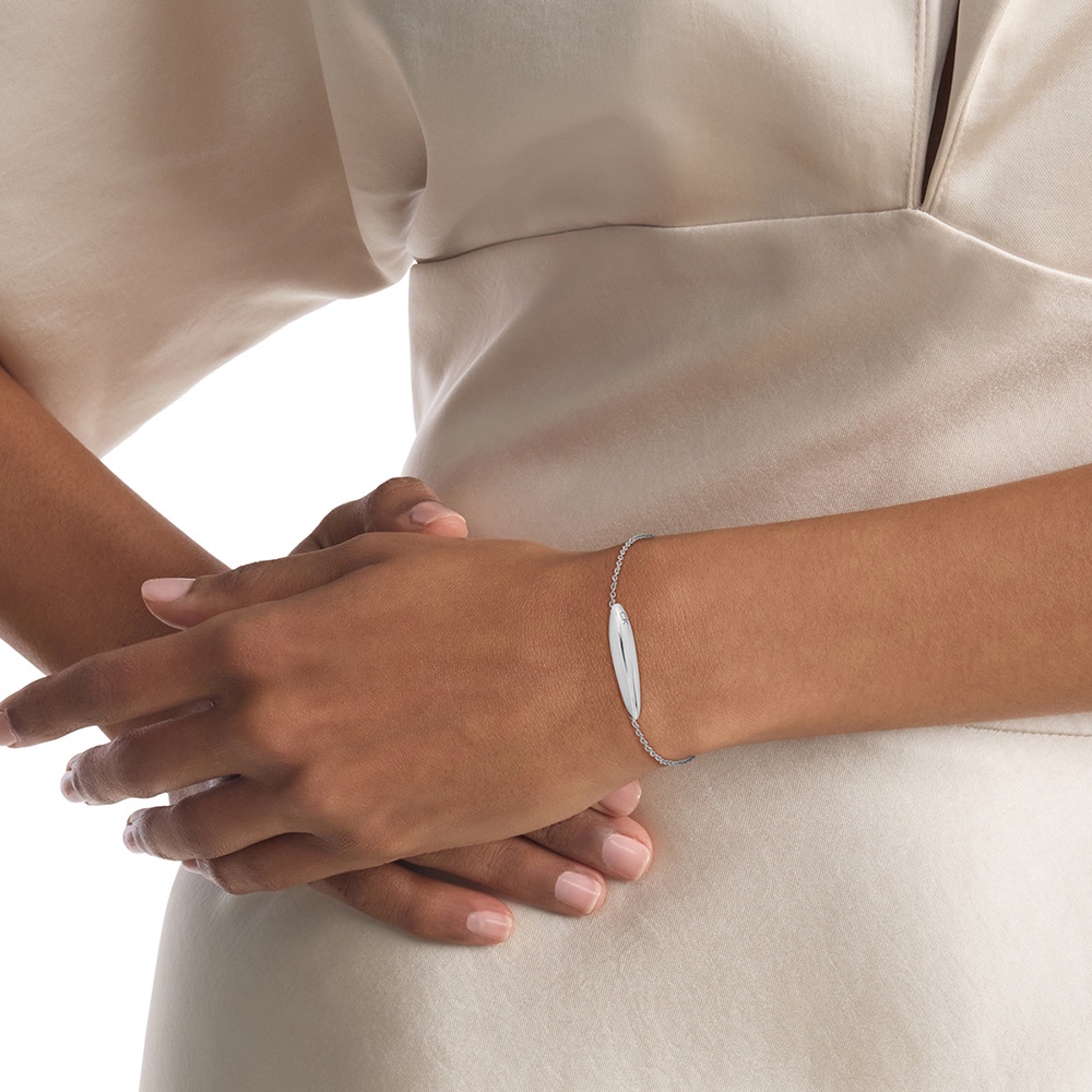 Calvin Klein CK Sculpted 橫水滴柔和線條手鍊 禮物 送禮(35000823), , large