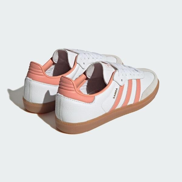 Kixpress-Adidas Samba OG W 女 運動休閒鞋 復古 德訓鞋 舒適 百搭 膠底 白 橘 [IG5932], , large