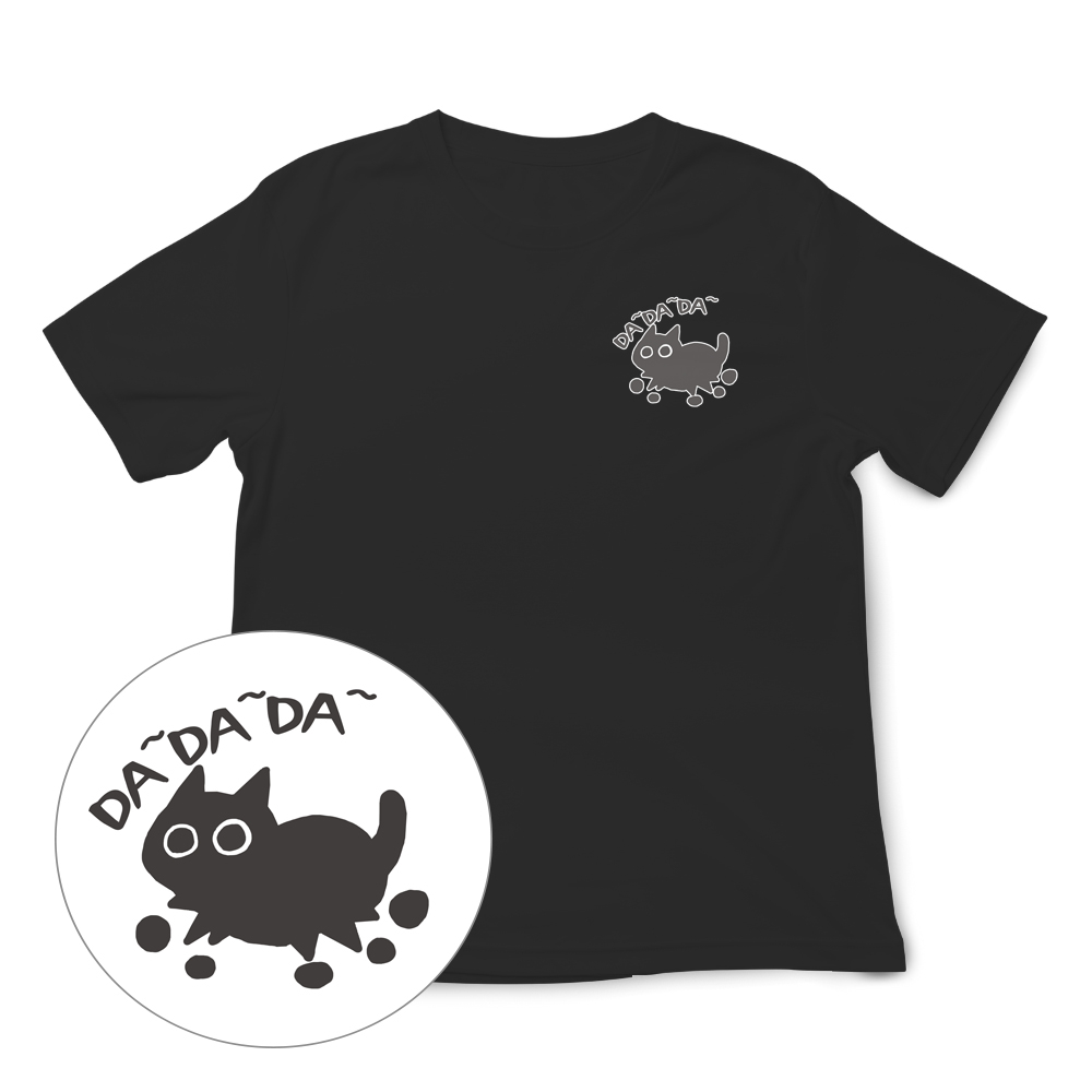 JZ TEE 黑貓-答答答 印花短袖T恤, , large