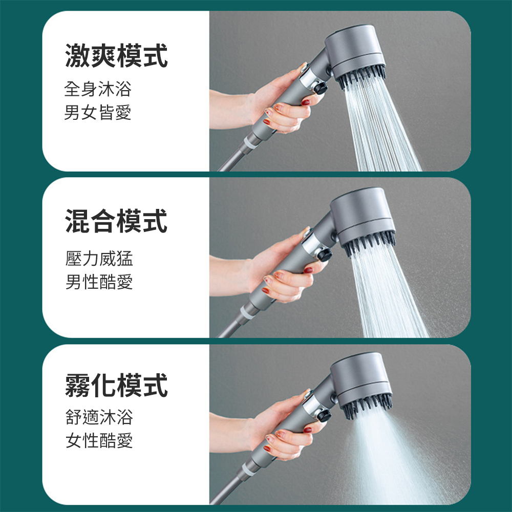 【CITY STAR】Three-speed pressurized and filtered shower head, , large