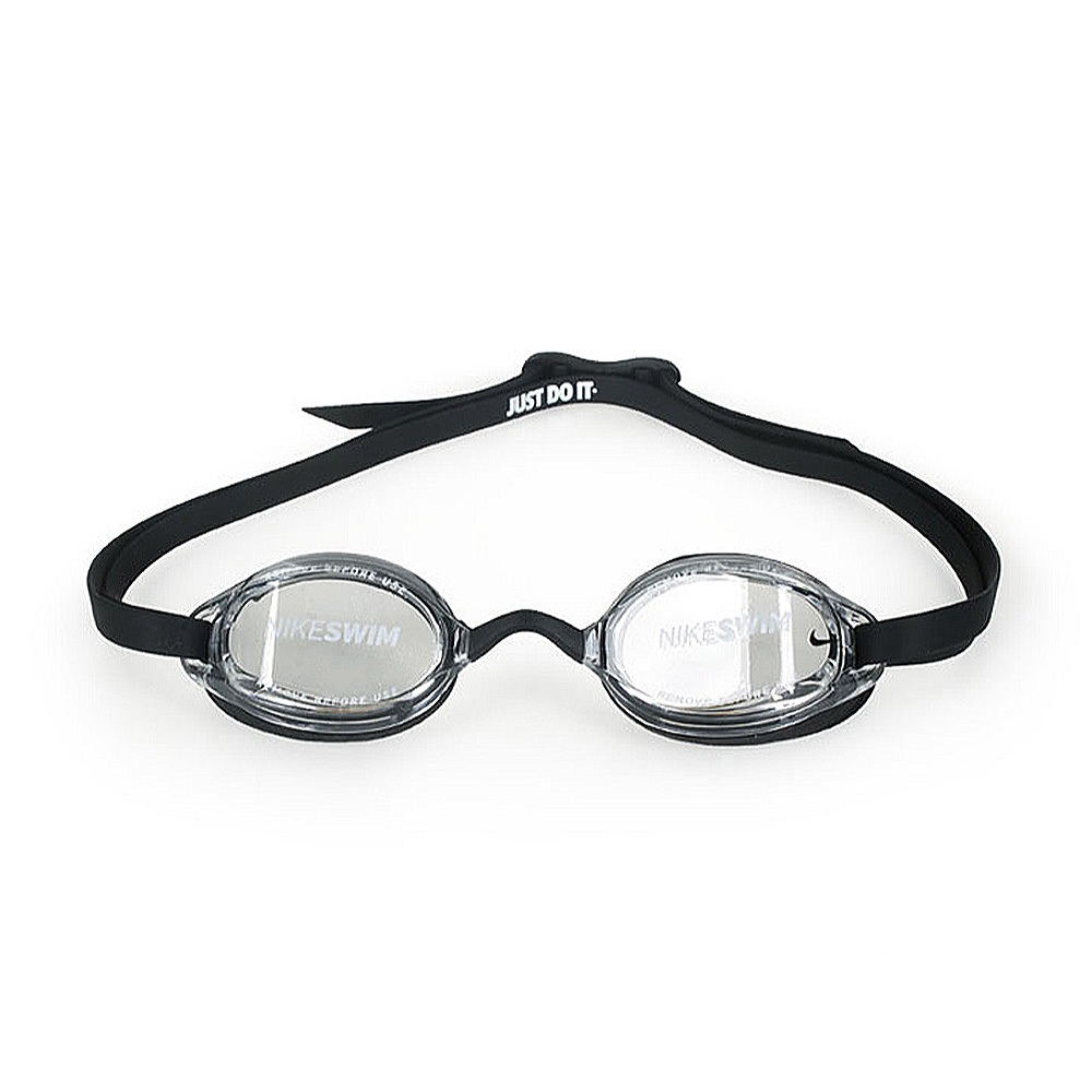 NIKE LEGACY 成人專業型泳鏡 游泳 競賽 比賽 訓練 運動 休閒 廣角 人體工學 調整便利 附鼻橋 黑白 深灰, 深灰, large