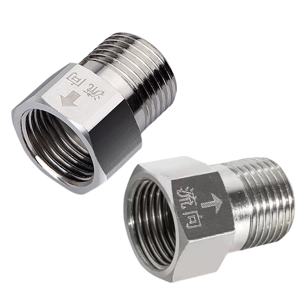 One-way check valve, stainless steel, internal flow, external flow, , large