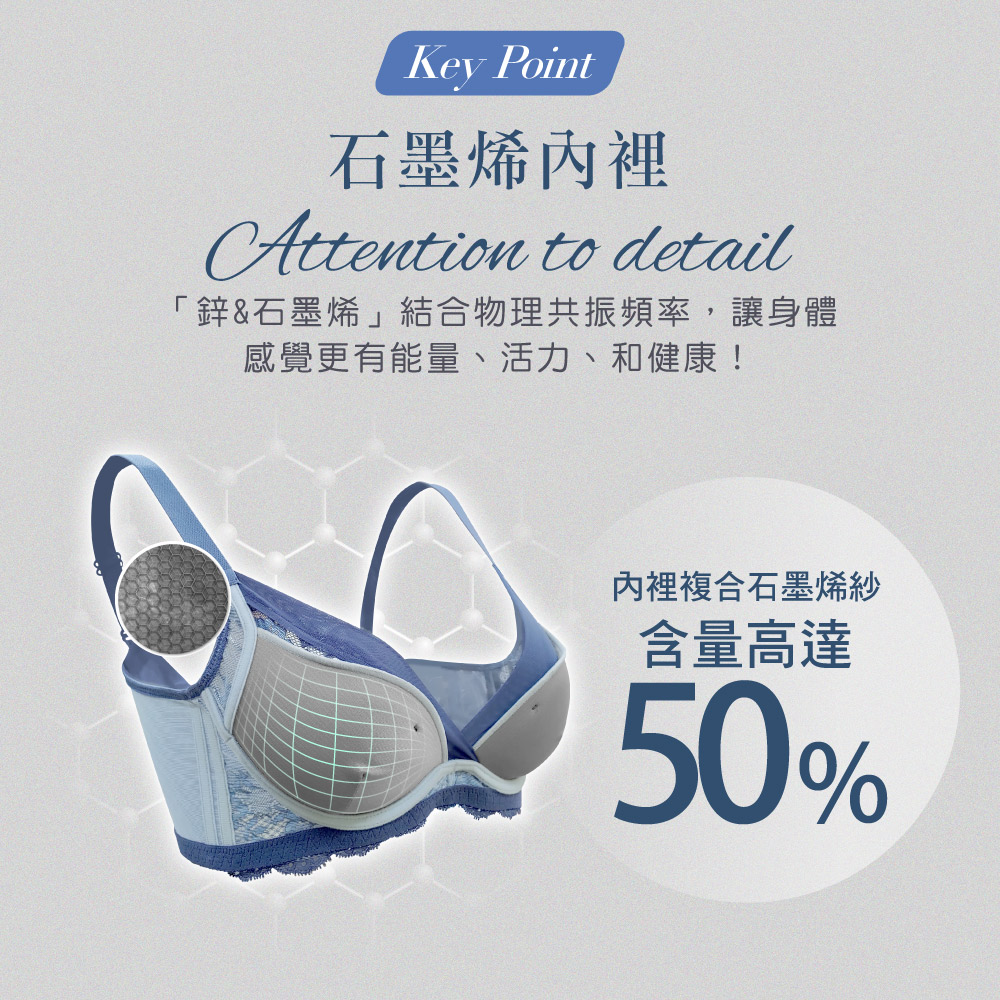 【Clany可蘭霓】浪漫日記石墨烯軟鋼圈集中包覆 BC罩杯不空杯蕾絲內衣 紫灰藍 8057-53, , large