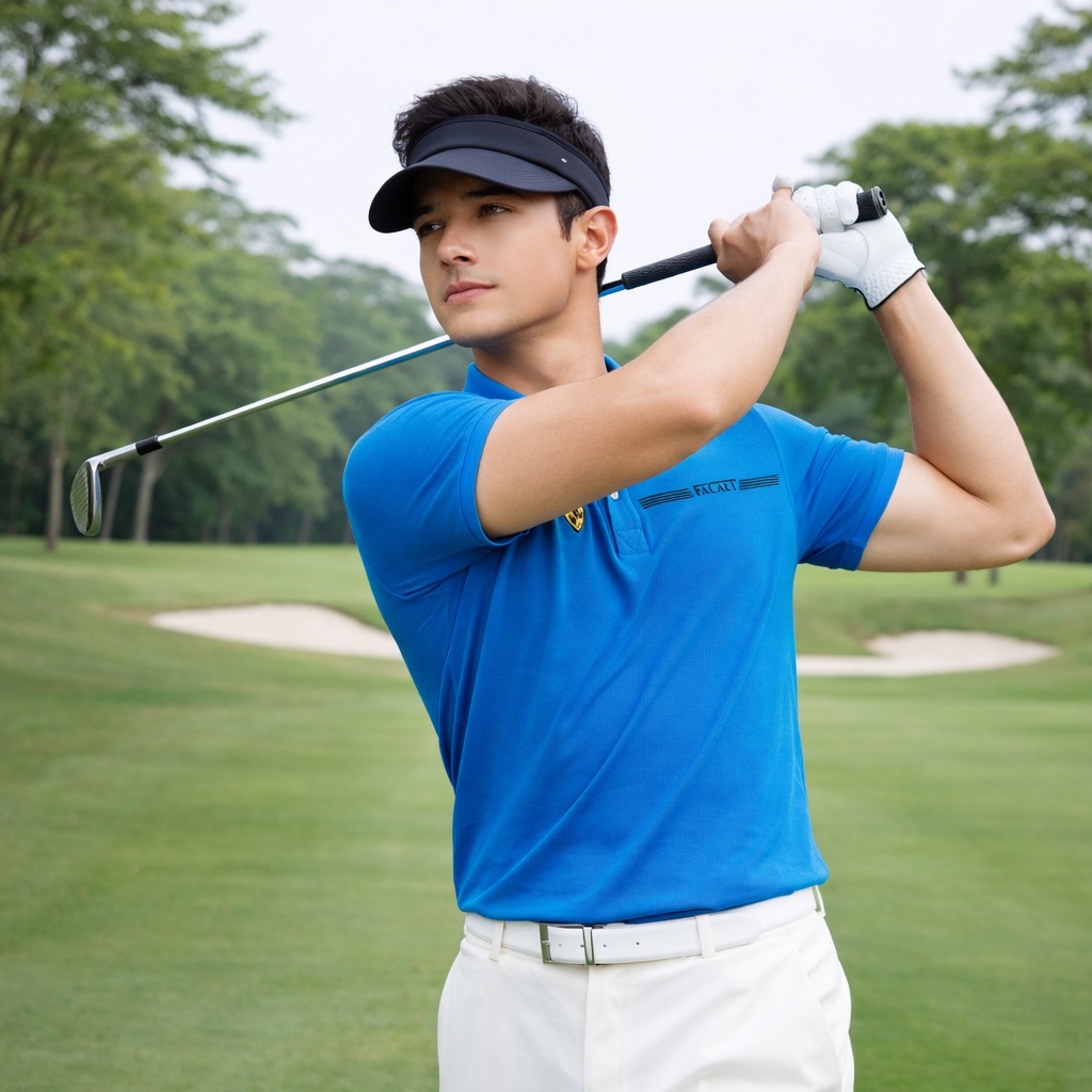 【FALALI】短袖冰感POLO衫-男(孔藍), , large