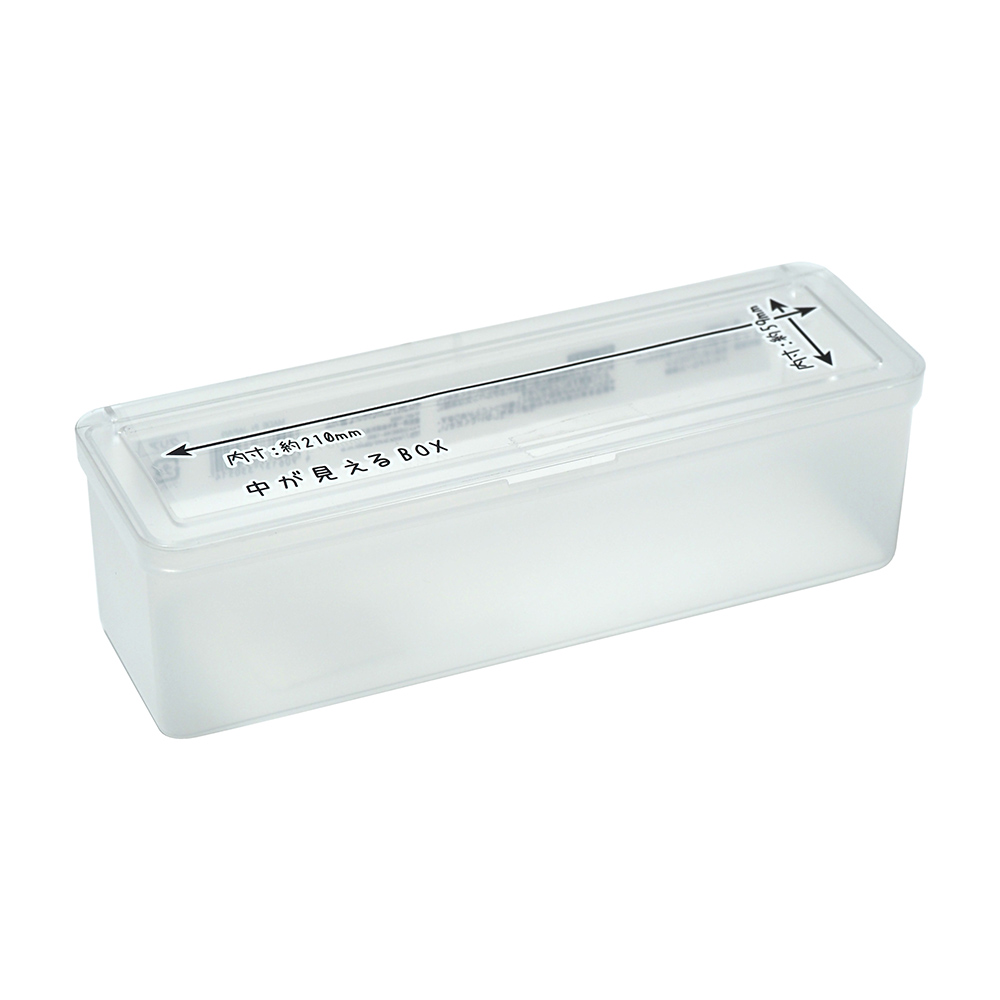 日本製透明蓋可視餐具 / 文具收納盒-長型-4入, , large