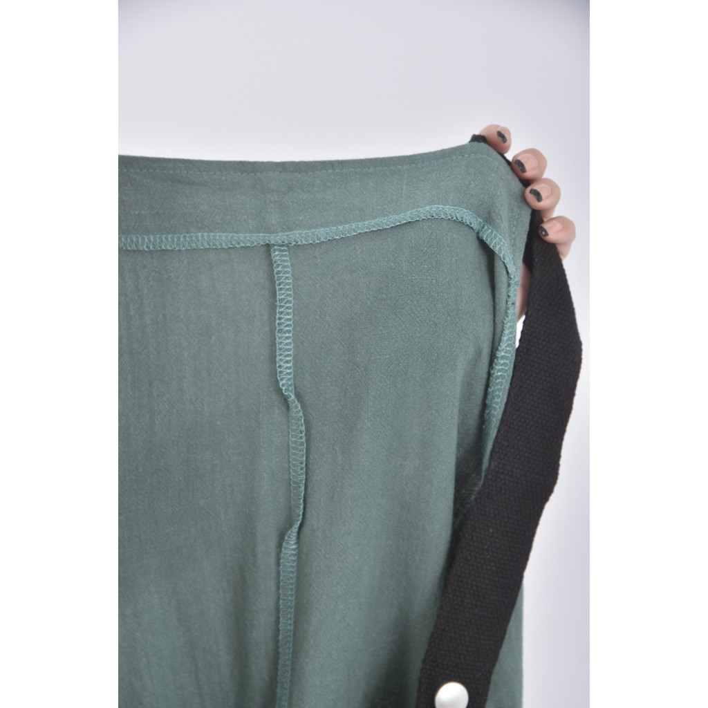 (F) 質感吊帶綠色長裙二手衣, , large