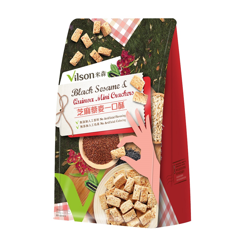 Vilson Black Sesame Quinoa Mini Crackers, , large