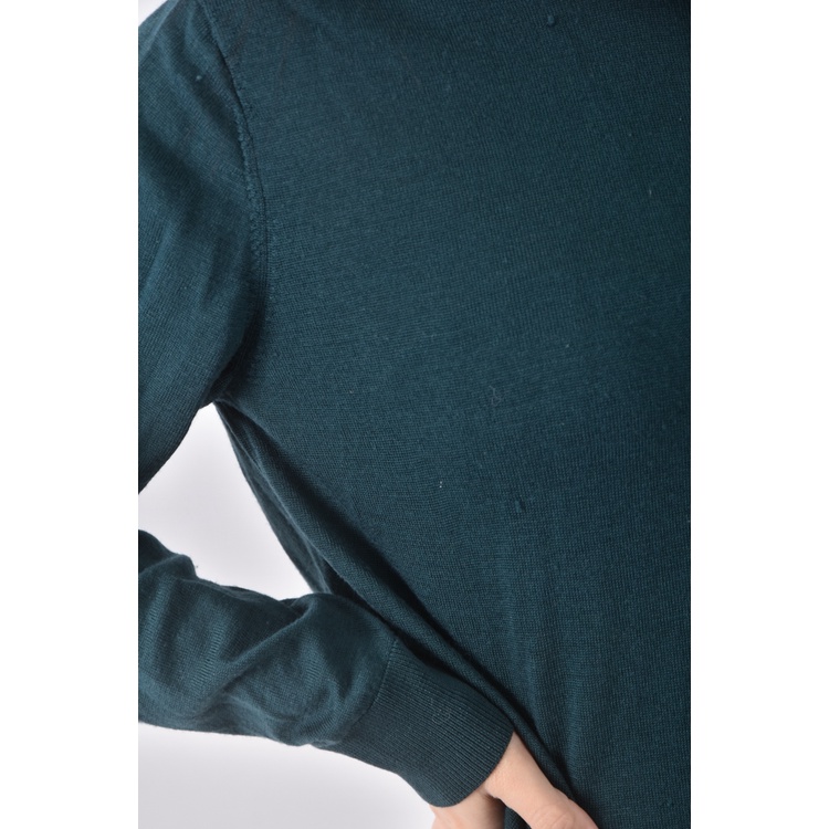 (S) uniqlo質感圓領綠色長袖上衣二手衣, , large