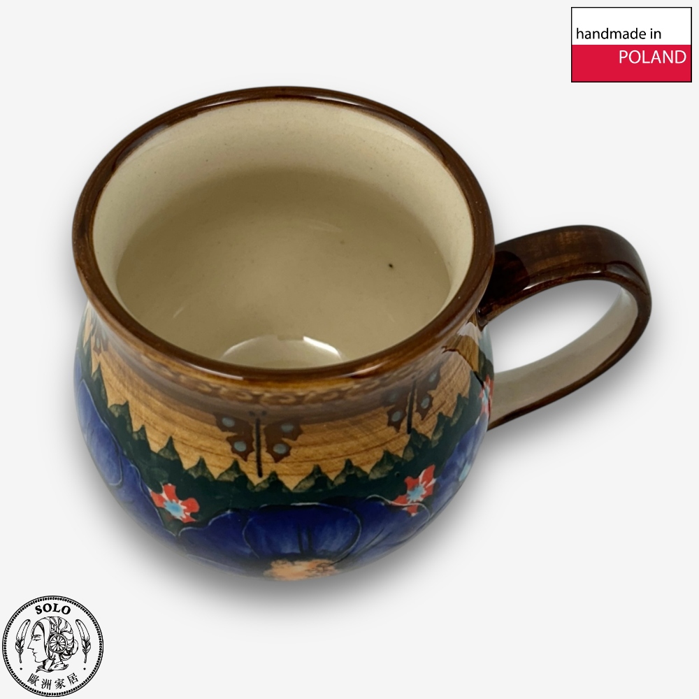 【SOLO Vintage】Cerraf Polish Pottery 350ml Mug Butterfly Whispers at Twilight Series Made in Poland, , large