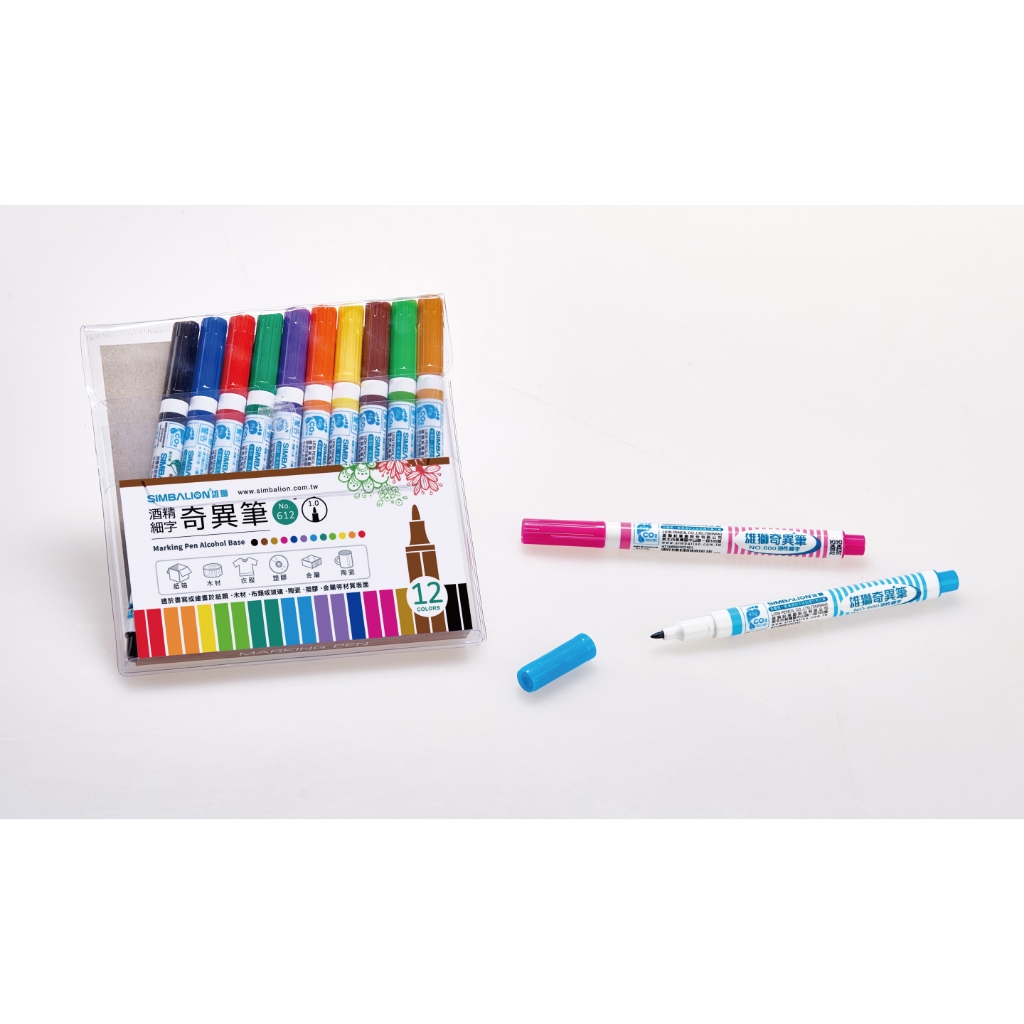 雄獅  600酒精細字奇異筆4色組/8組/12組12色組(612), , large