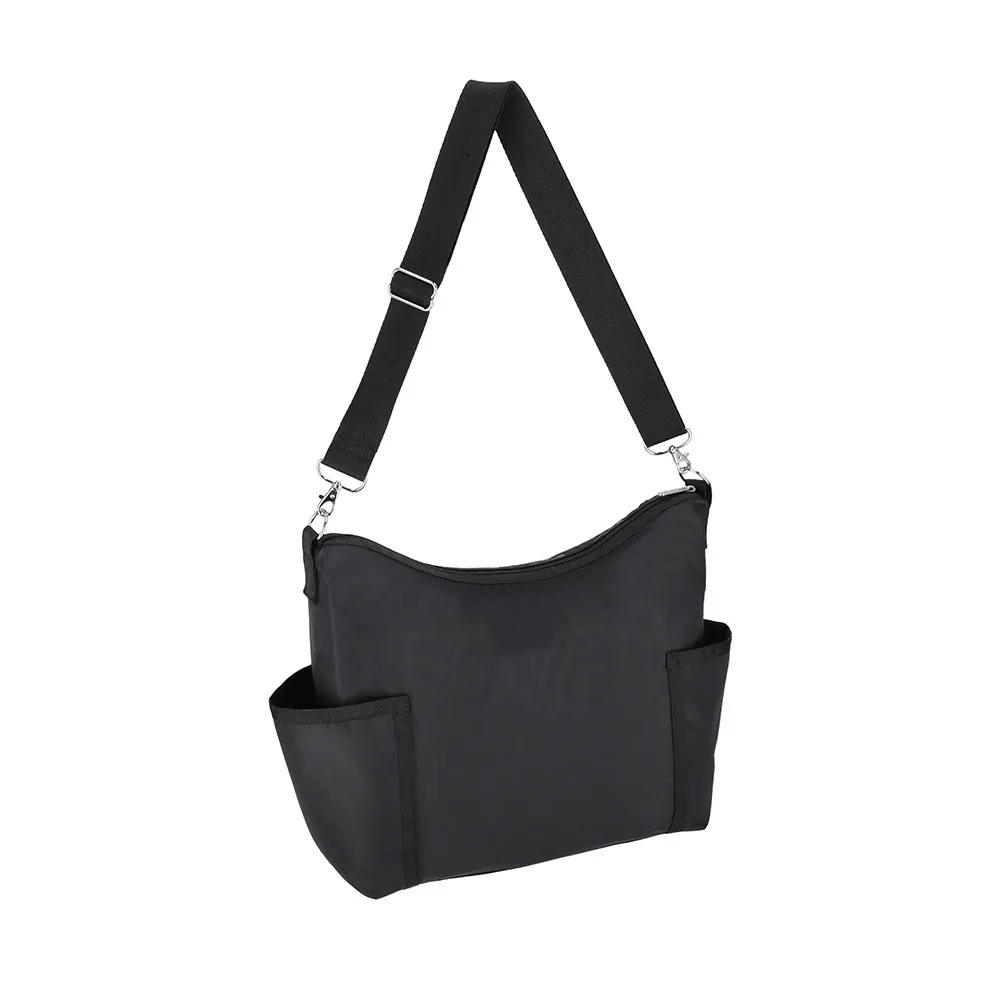 Lesportsac 大口袋拉鍊肩背包 側背包 通勤隨身包 送禮 禮物 女包 男包 情人節禮物(永恆黑)L252-2902P-R086, , large