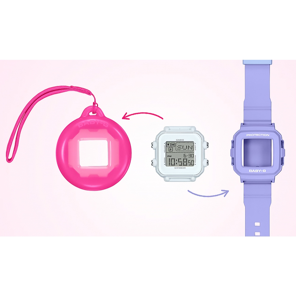 CASIO 卡西歐 BABY-G 30週年 手錶和錶殼吊飾套組 女錶 BGD-10K-6, , large