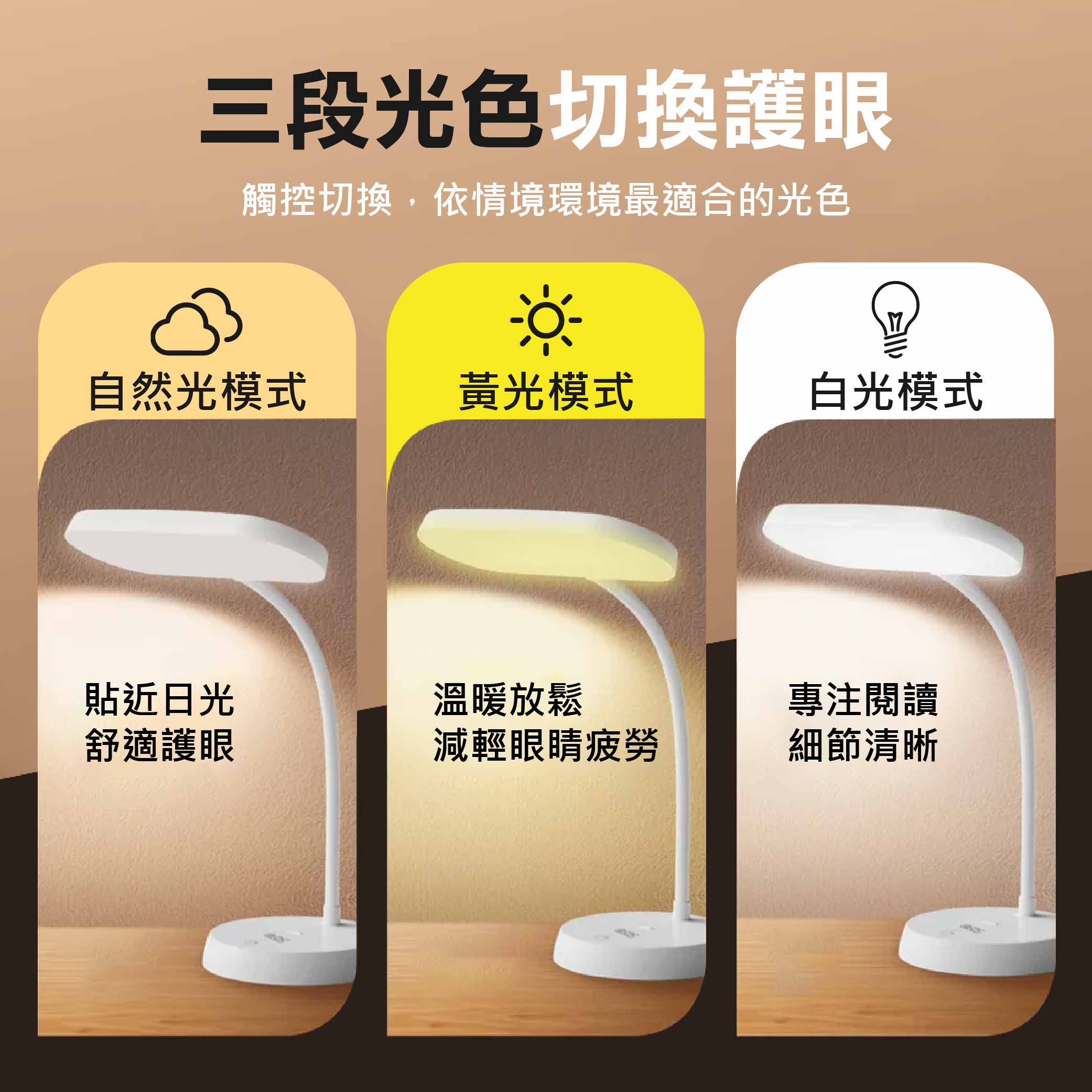 LED Rechargeable Comfortable Eye-Friendly Desk Lamp [Extended Type], , large