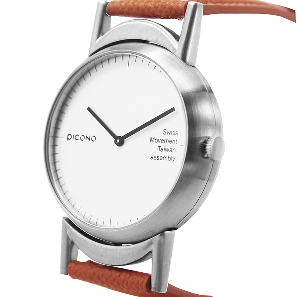 【PICONO】Twin collection double watch surface black leather strap watch-Silver / TN-11901, , large