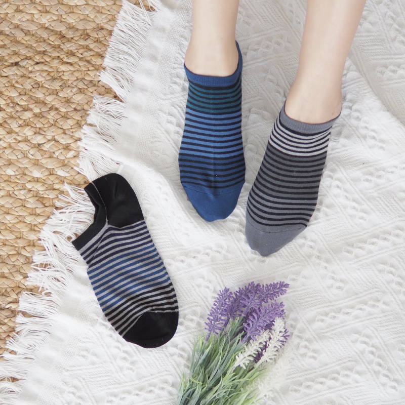 [Kaimei Cotton Industry] 10 pairs set, random and excellent, MIT made in Taiwan, pure cotton, oversized combed cotton right-angle socks, striped style, , large