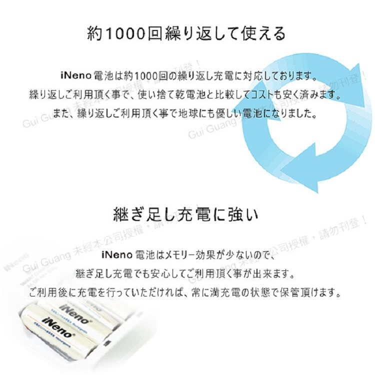 【日本iNeno】艾耐諾 低自放 鎳氫充電電池 2500mAh 3號/AA 4入+鎳氫電池液晶充電器, , large