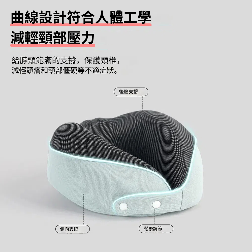 【啾愛你】U型記憶棉護頸枕 附眼罩耳塞-深藍色, , large