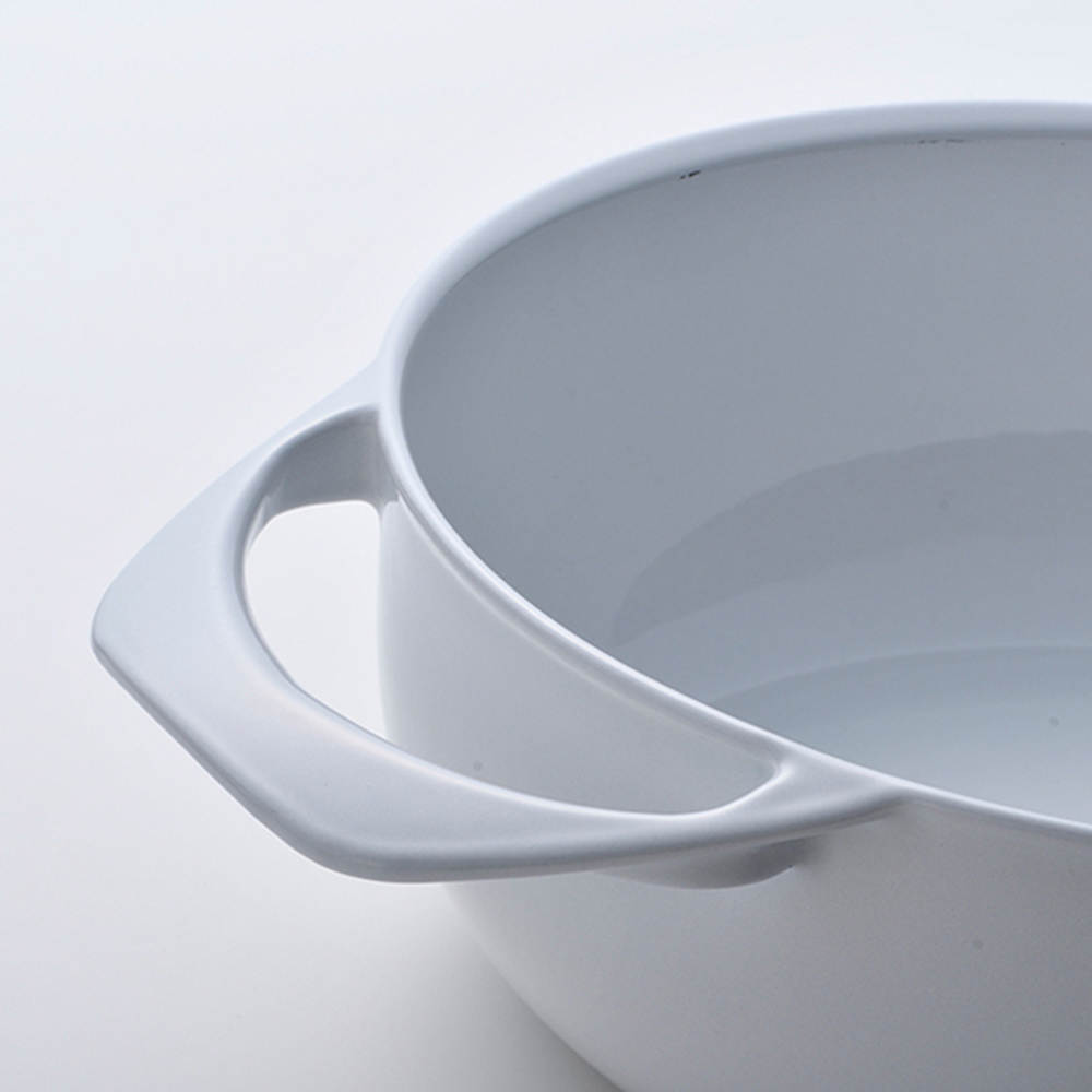 Unilloy-極輕琺瑯鑄鐵24cm淺鍋, 簡約白, large