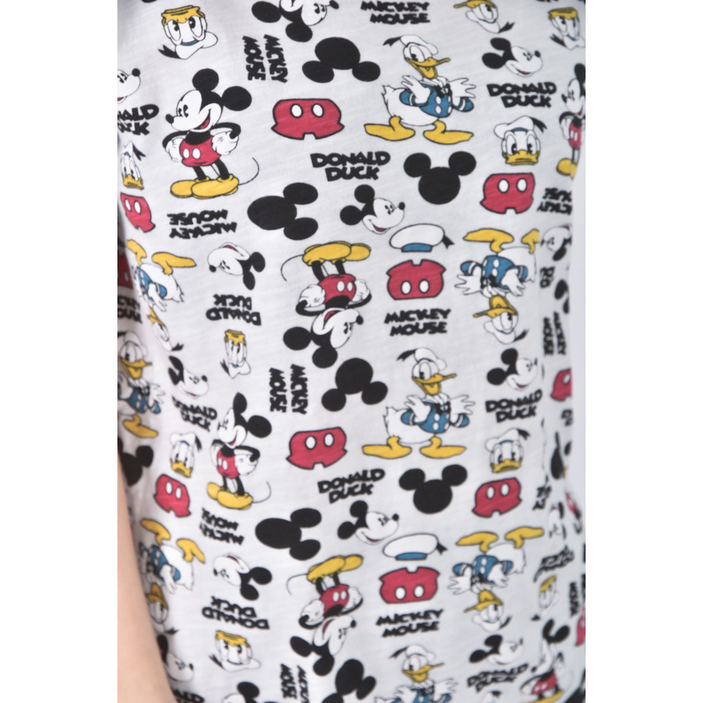 (M) flower米老鼠白色短袖上衣二手衣, , large