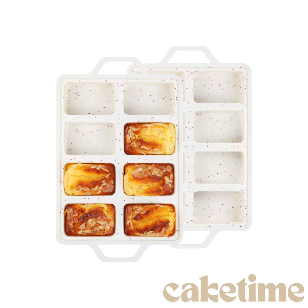 CAKETIME Mini Loaf Pans, Metal Reinforced Frame Silicone Mini Bread Loaf Pans 8 Cavities Nonstick, , large