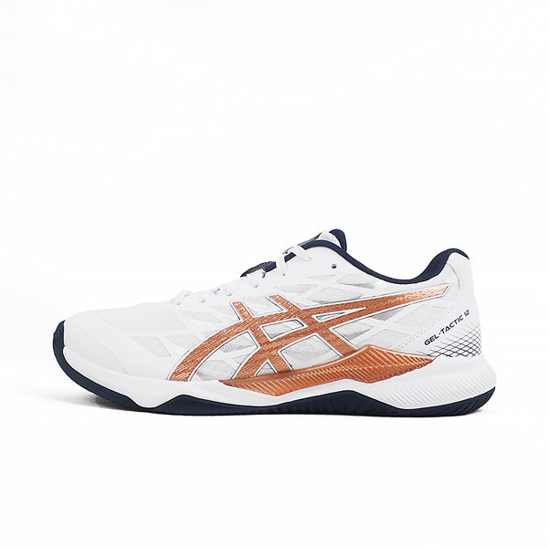 Asics Gel-tactic 12 2E 男女 排球鞋 中性款 寬楦 支撐 白金 [1073A071-101]